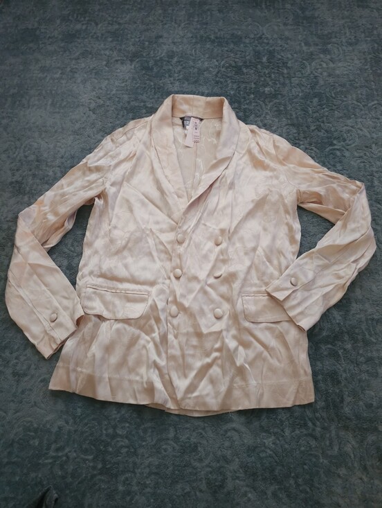Victoria's Secret Jackets & Blazers - Victoria's Secret Pale Blush Double-Breasted Satin Blazer